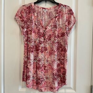 Sonoma Goods for Life Pink Floral Flowy Blouse (M)